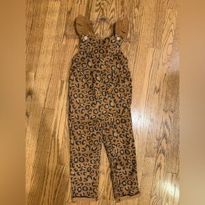 Mud Pie Brown Leopard Print Overalls